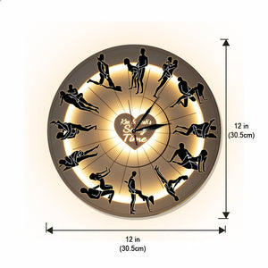 Couple's Sexy Time, Couple Gift Idea - Personalized Couple LED Light Wall Clock