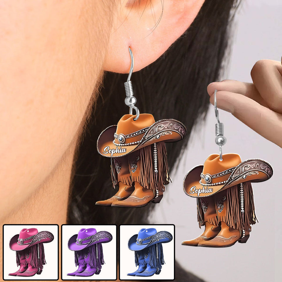 Cowgirl Boots - Personalized Cowgirl Earrings