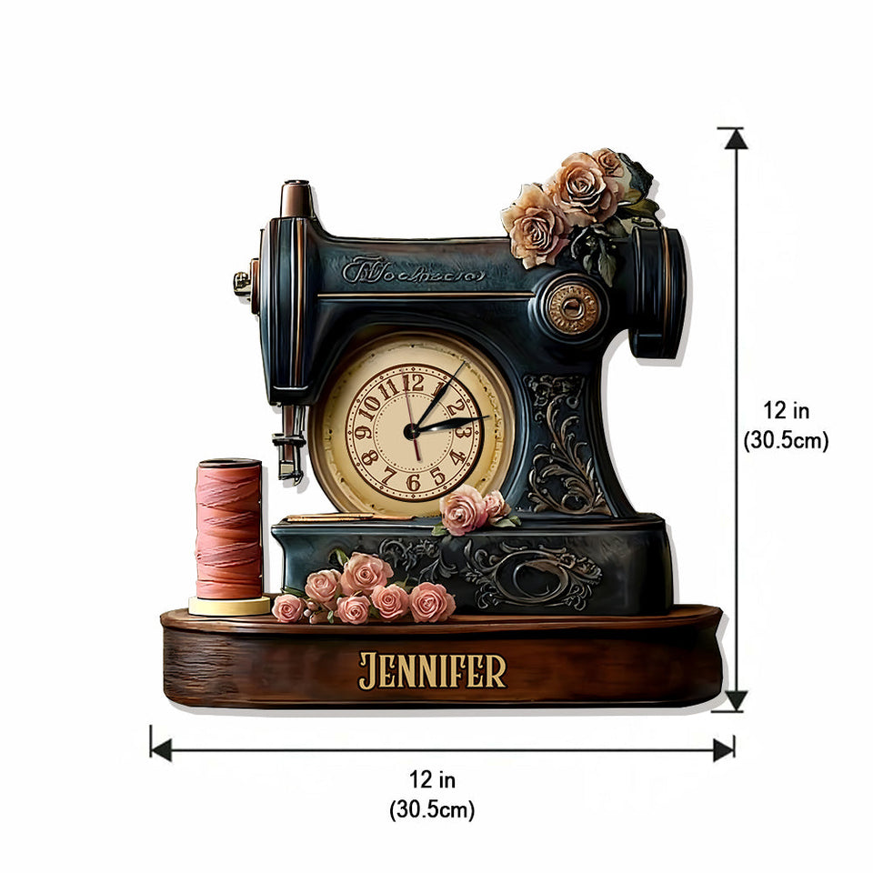 Sewing Time - Personalized Sewing LED Light Wall Clock