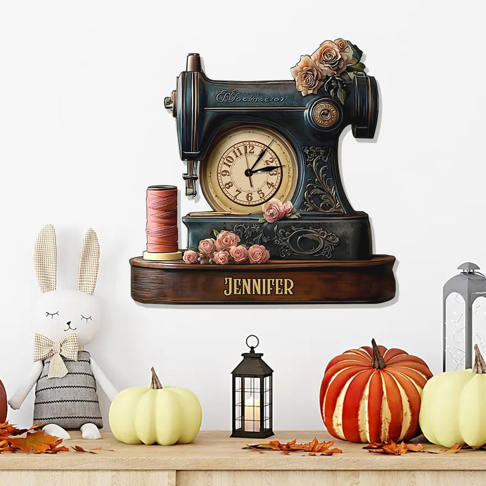 Sewing Time - Personalized Sewing LED Light Wall Clock