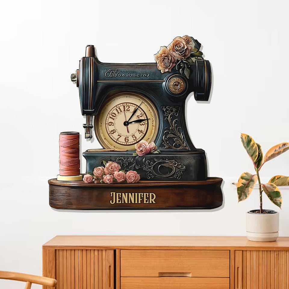 Sewing Time - Personalized Sewing LED Light Wall Clock