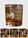 Legend Husband Dad Grandpa - Personalized Grandpa Whiskey Glass