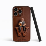 Custom Any Photo - Personalized Beer 3D Embossed Leather Phone Case