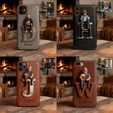 Custom Any Photo - Personalized Beer 3D Embossed Leather Phone Case