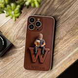 Custom Any Photo - Personalized Beer 3D Embossed Leather Phone Case