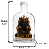 Gift For Black King, Custom Gift Father's Day - Personalized Father Whiskey Bottle & Glass