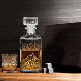 Dad & Kids Fist Bump - Personalized Father Whiskey Decanter Set