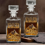 Dad & Kids Fist Bump - Personalized Father Whiskey Decanter Set