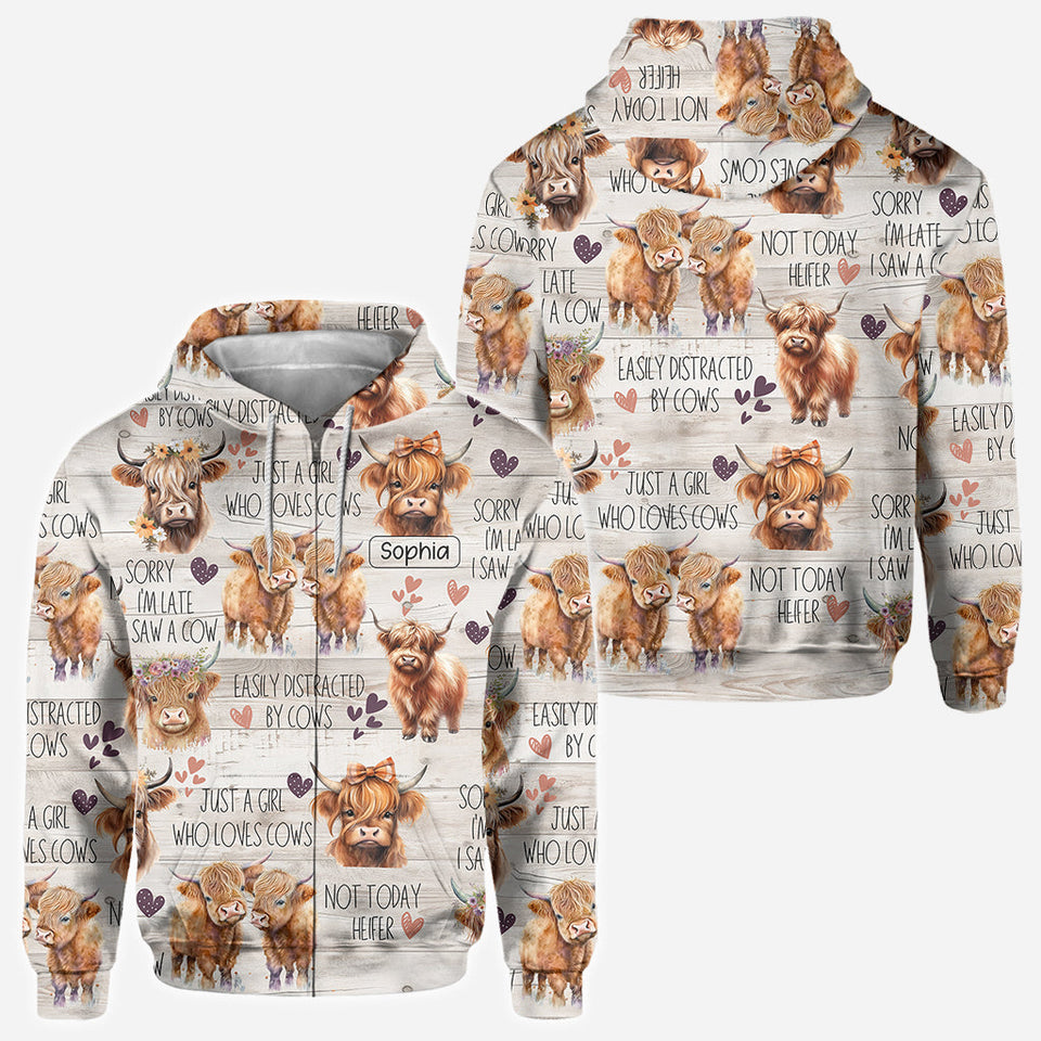 Just A Girl Who Loves Highland Cows - Personalized Highland Cow All Over Shirt