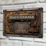 Dad's Garage - Personalized Father Rectangle Metal Sign