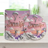 Love SkyDiving - Personalized Skydiving Accent Mug & Coaster