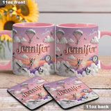 Love SkyDiving - Personalized Skydiving Accent Mug & Coaster