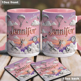 Love SkyDiving - Personalized Skydiving Accent Mug & Coaster
