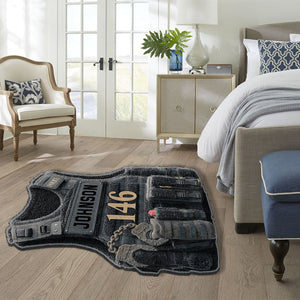 Bulletproof Police Vest - Personalized Police Officer Non-Slip Tufted Rug