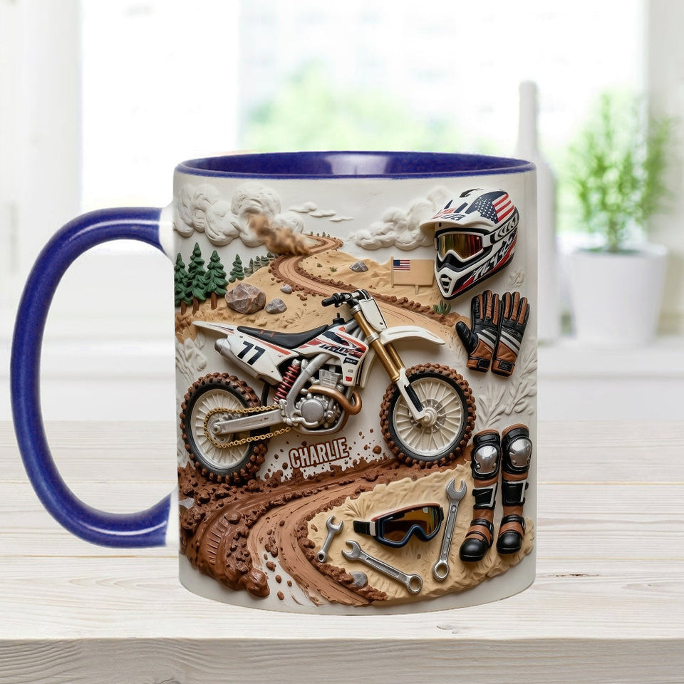 Cool Dirt Bike, Motocross - Personalized Dirt Bike Accent Mug & Coaster