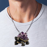 Amethyst/ Rose Quartz/ Ruby/... Style Turtle - Personalized Turtle Custom Shaped Pendant Necklace