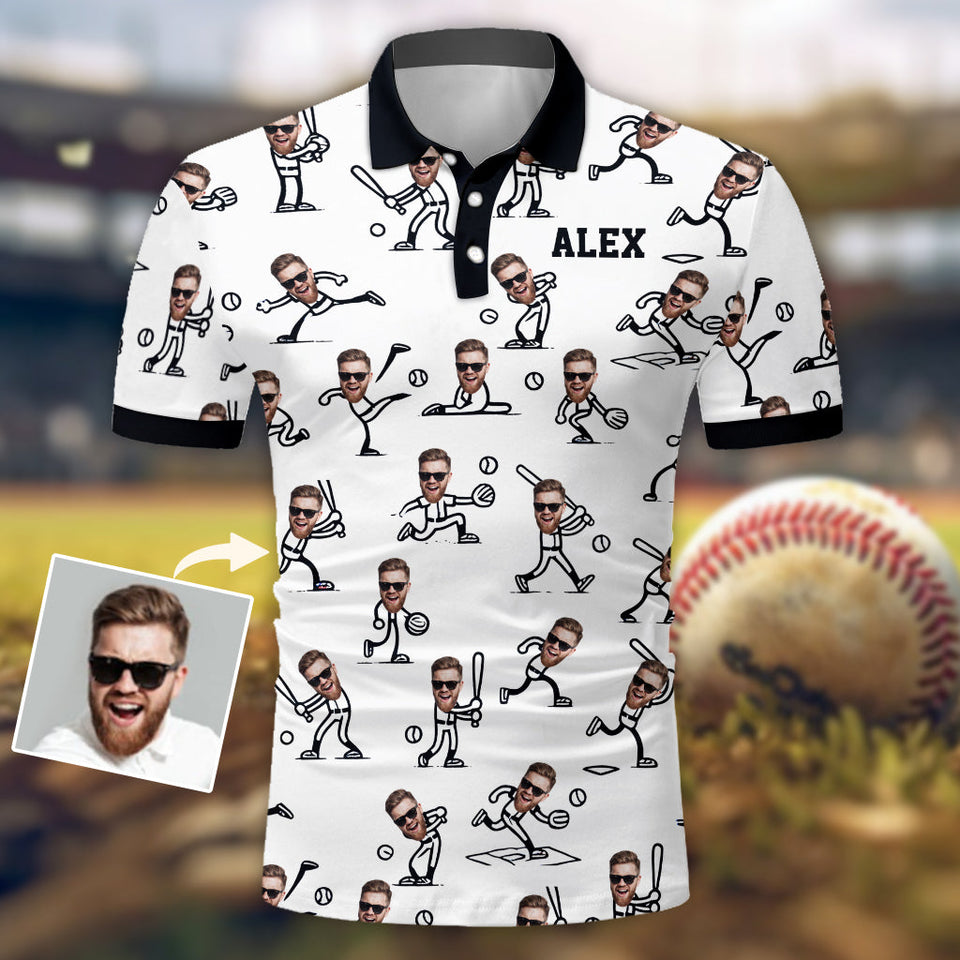 Gift For Baseball Dad, Husband, Son... - Personalized Baseball Polo Shirt