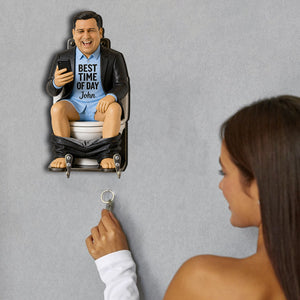 Funny Gift For Him - Personalized Father Custom Shaped Hanging Rack