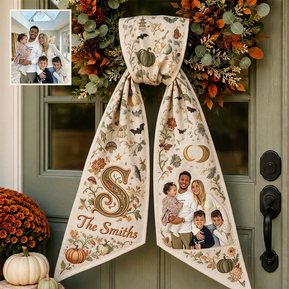 Fall Season Decor - Personalized Family Decorative Sash/ Ribbon