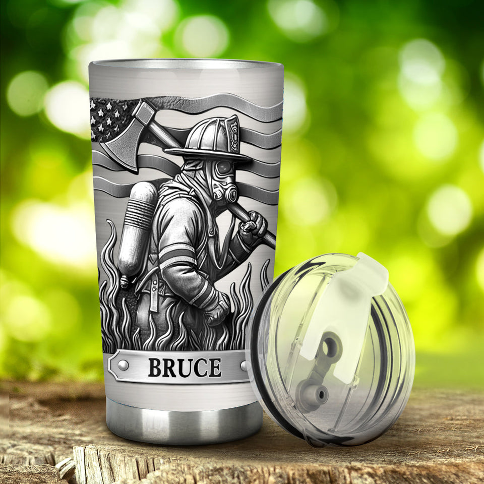 Proud Firefighter - Personalized Firefighter Tumbler