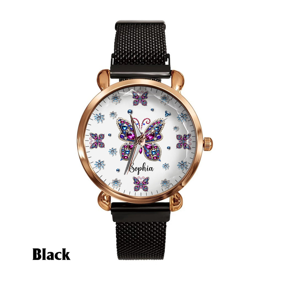 Beautiful Butterfly - Personalized Butterfly Women Hand Watch