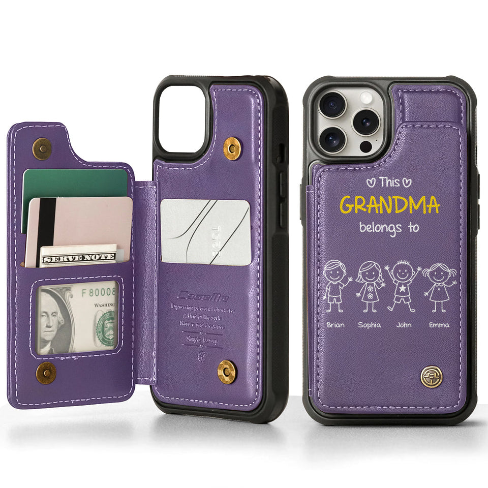 This Grandpa Dad Belongs To - Personalized Grandpa Wallet Phone Case