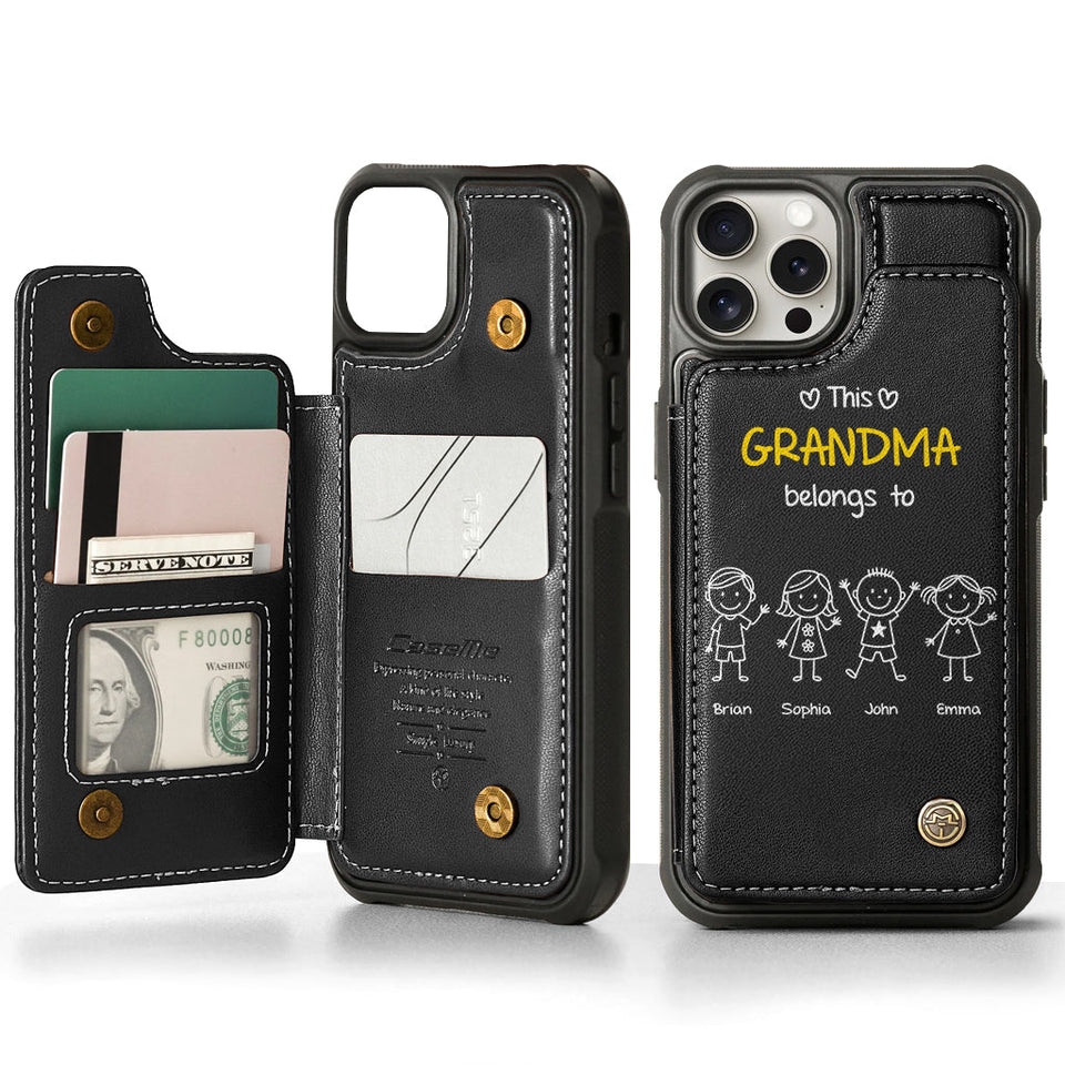 This Grandpa Dad Belongs To - Personalized Grandpa Wallet Phone Case