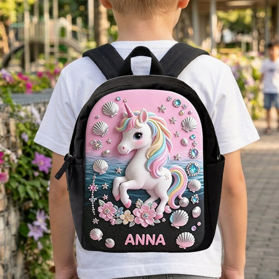 Back To School Gift Idea - Personalized Kid Changeable Leather Patch Backpack
