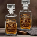 Birthday Gift For Whiskey - Bourbon Lovers - Personalized Whisky Whiskey Decanter Set