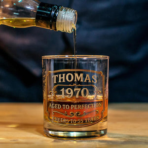 Birthday Gift For Whiskey - Bourbon Lovers - Personalized Whisky Whiskey Decanter Set