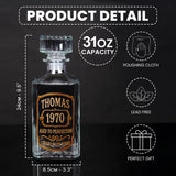 Birthday Gift For Whiskey - Bourbon Lovers - Personalized Whisky Whiskey Decanter Set