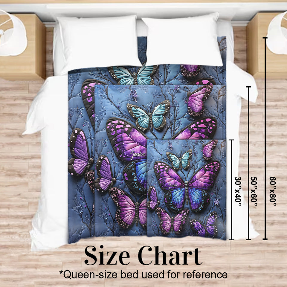 Beautiful Butterflies - Personalized Butterfly Blanket