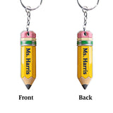 Pencil-Shaped Teacher Gift - Personalized Teacher Keychain