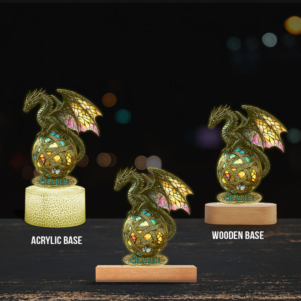 Magic Dragon - Personalized Dragon Shaped Plaque Light Base