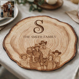 Rustic Engraved Family Tree Style - Personalized Family Custom Shape Placemat
