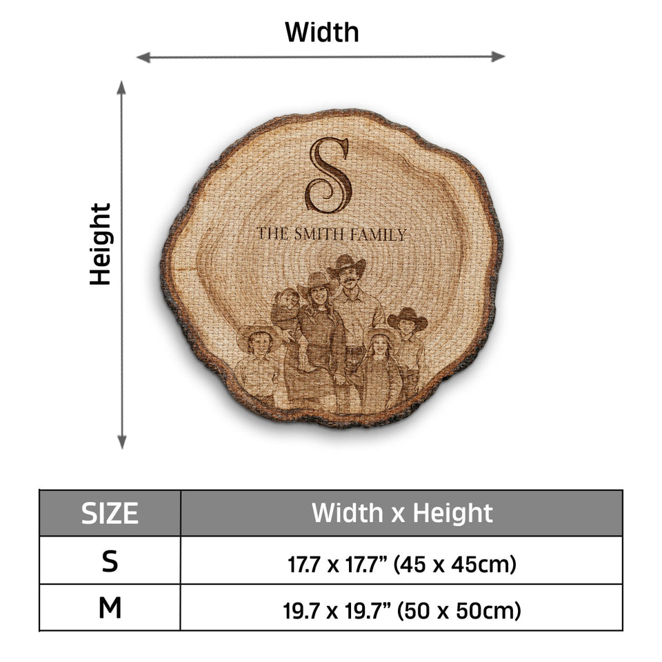 Rustic Engraved Family Tree Style - Personalized Family Custom Shape Placemat