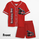 Birthday Fire Truck - Personalized Birthday Kid Jersey Shirt & Shorts