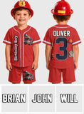 Birthday Fire Truck - Personalized Birthday Kid Jersey Shirt & Shorts