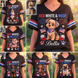Custom Any Photo - Personalized Dog Fully Printed V-Neck T-Shirt