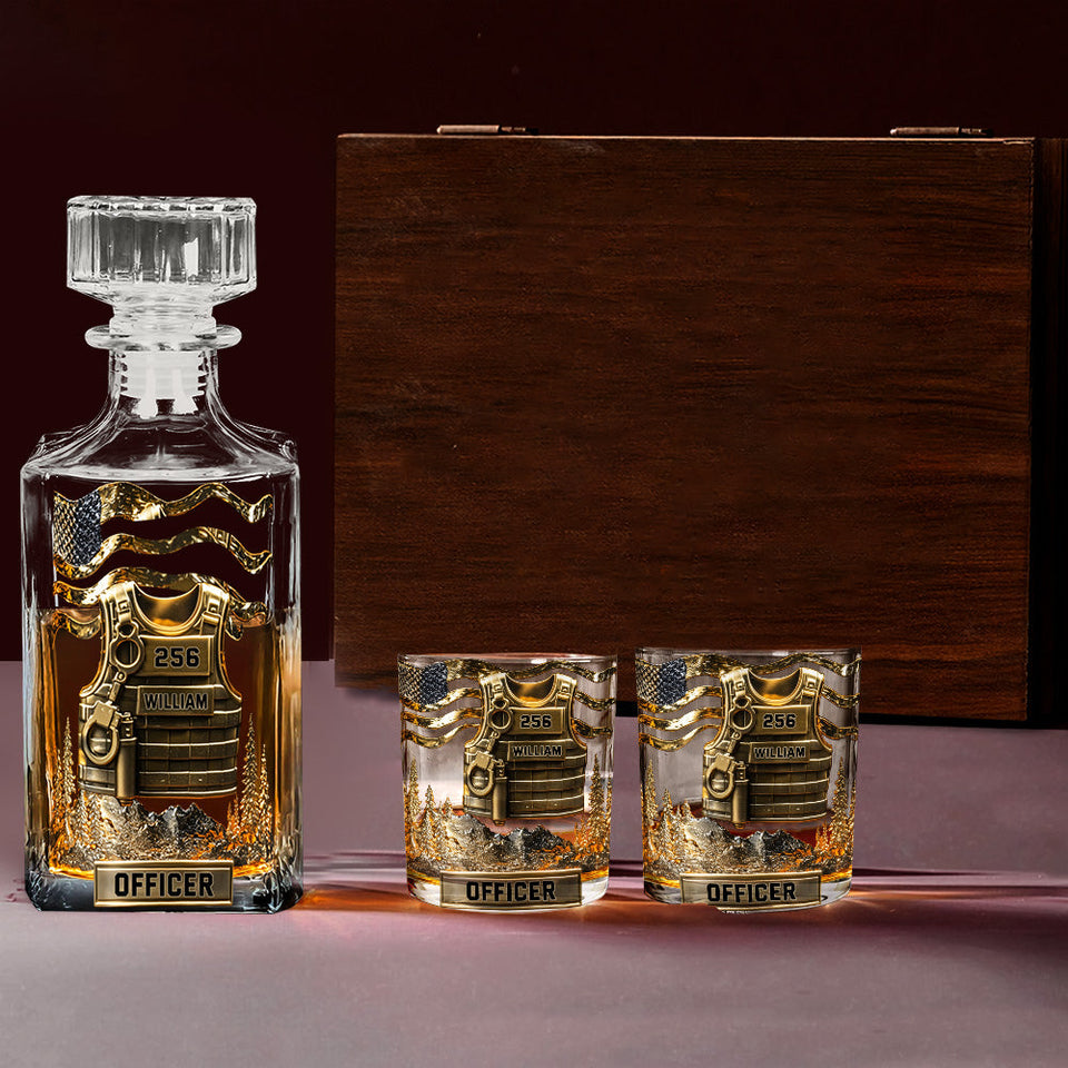 Serve And Protect - Personalized Police Officer Whiskey Glass