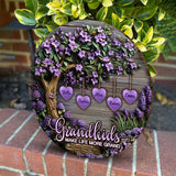 Grandkids Make Life More Grand - Personalized Grandma Round Wood Sign