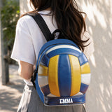 Love Volleyball - Personalized Volleyball Changeable Leather Patch Backpack