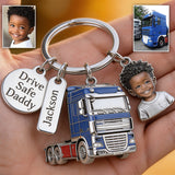 Drive Safe Daddy - Personalized Father Premium Keychain With Charms