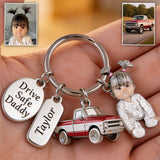 Drive Safe Daddy - Personalized Father Premium Keychain With Charms