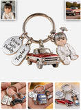 Drive Safe Daddy - Personalized Father Premium Keychain With Charms