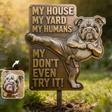 My Humans - Personalized Dog Metal Garden Art