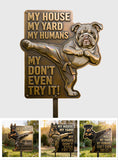 My Humans - Personalized Dog Metal Garden Art