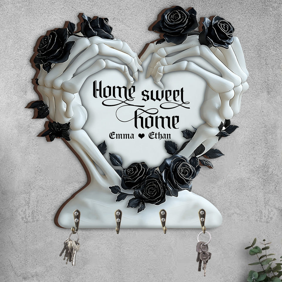 Till Death Do Us Part - Personalized Skull Custom Shaped Key Rack