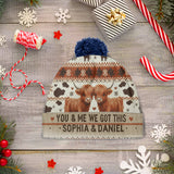 You & Me We Got This - Personalized Highland Cow Beanie Hat