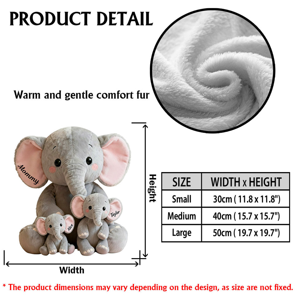 Mom/Grandma Elephant With Little Kids/Grandkids - Personalized Grandma Premium Faux Fur Pillow